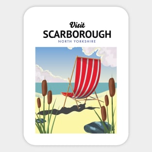 Scarborough North yorkshire seaside travel poster Sticker